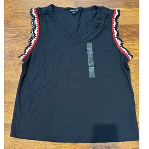 Nautica Crochet Trim Cotton/Modal Tank – Blue | Women’s Size XL NWOT